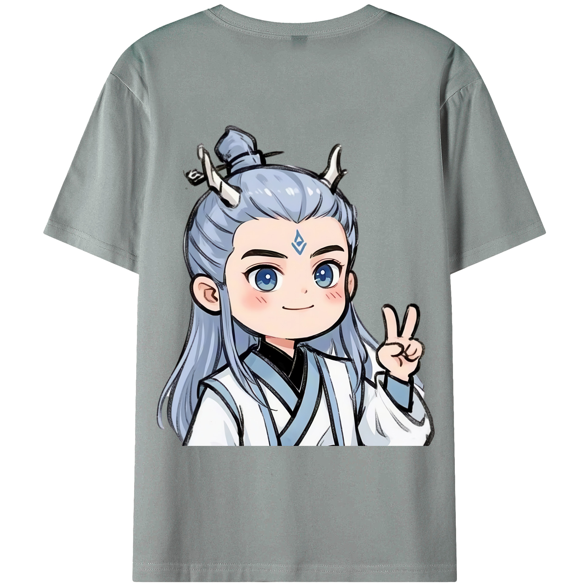 （画像用） Ne Zha 2 ナタ 魔童の大暴れ 綿100％ メンズ半袖Tシャツ（バックプリント） 通気性
